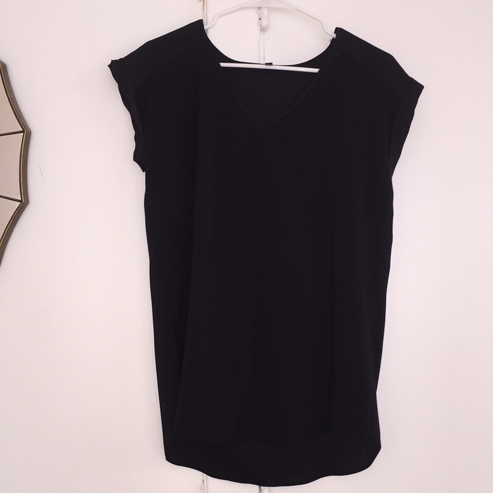 Black short sleeve blouse